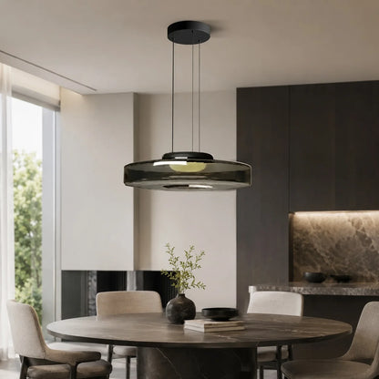 LuxRoyale Modern Glass Pendant Light Adjustable Dimmable LED Hanging Lamp - Royale Basic