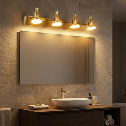 LuxRoyale Modern Gold LED Bathroom Vanity Light Adjustable Wall Fixture - Royale Basic