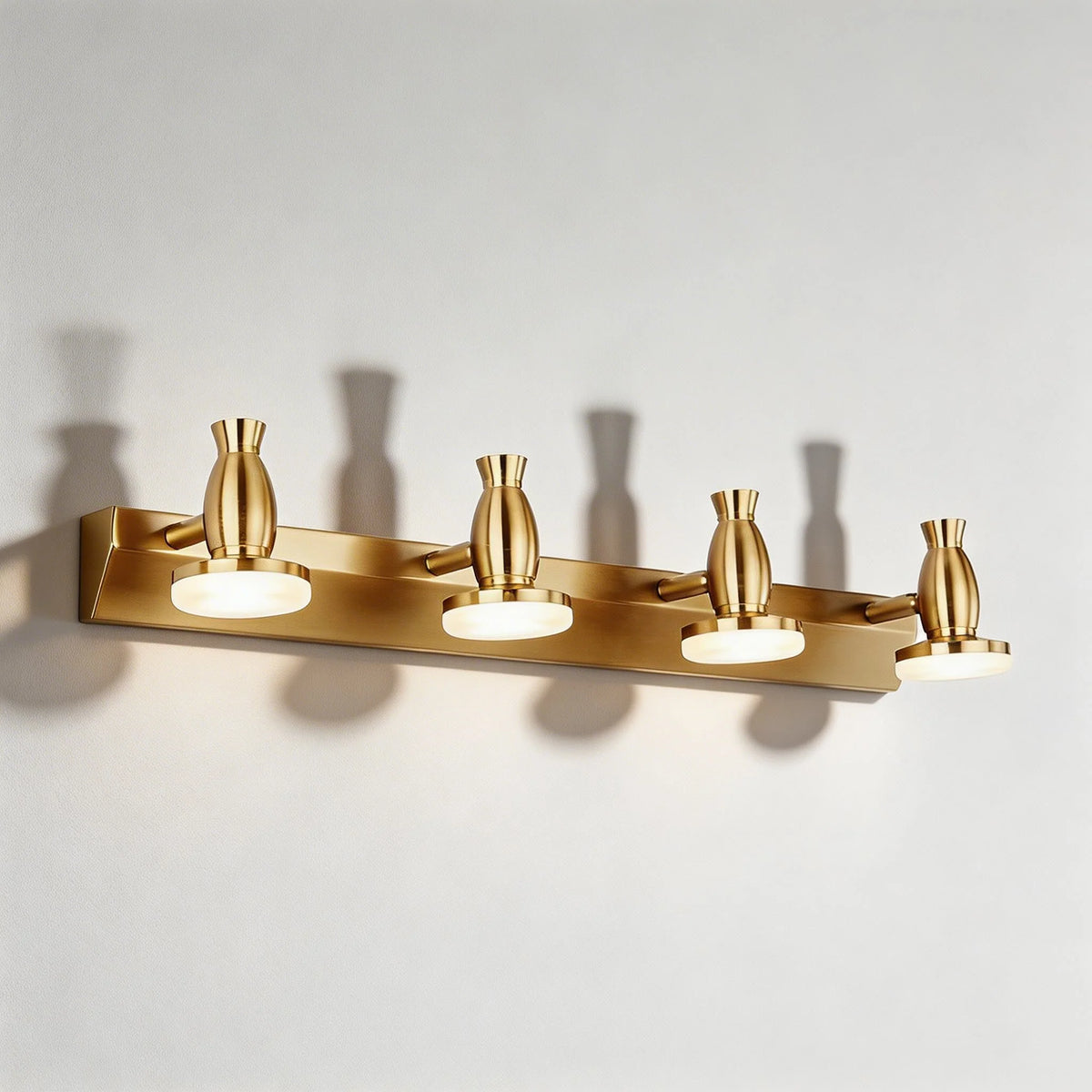 LuxRoyale Modern Gold LED Bathroom Vanity Light Adjustable Wall Fixture - Royale Basic