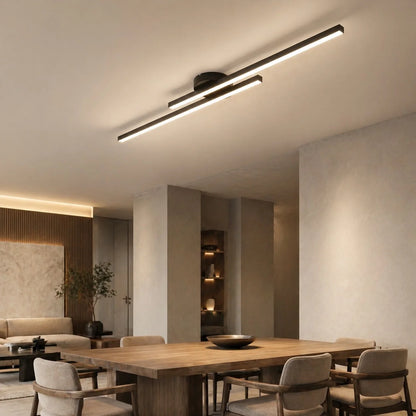 LuxRoyale Modern Linear LED Flush Mount Ceiling Light Fixture - Royale Basic