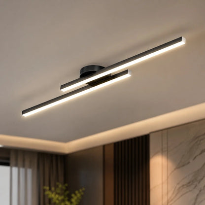 LuxRoyale Modern Linear LED Flush Mount Ceiling Light Fixture - Royale Basic
