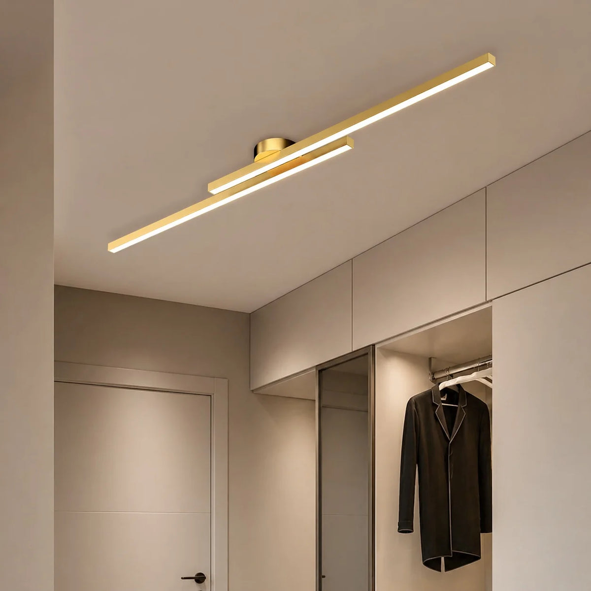 LuxRoyale Modern Linear LED Flush Mount Ceiling Light Fixture - Royale Basic