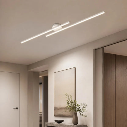 LuxRoyale Modern Linear LED Flush Mount Ceiling Light Fixture - Royale Basic