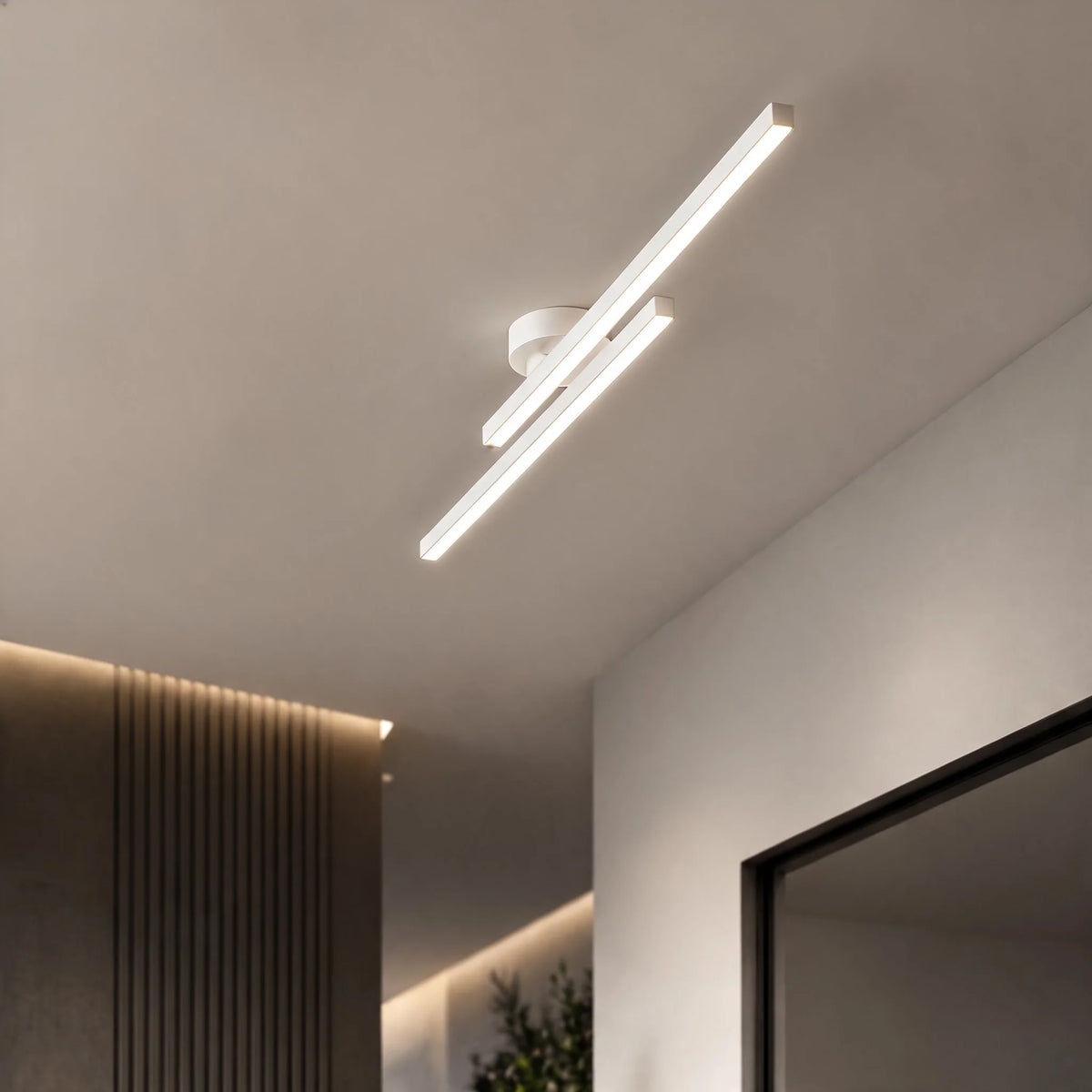 LuxRoyale Modern Linear LED Flush Mount Ceiling Light Fixture - Royale Basic
