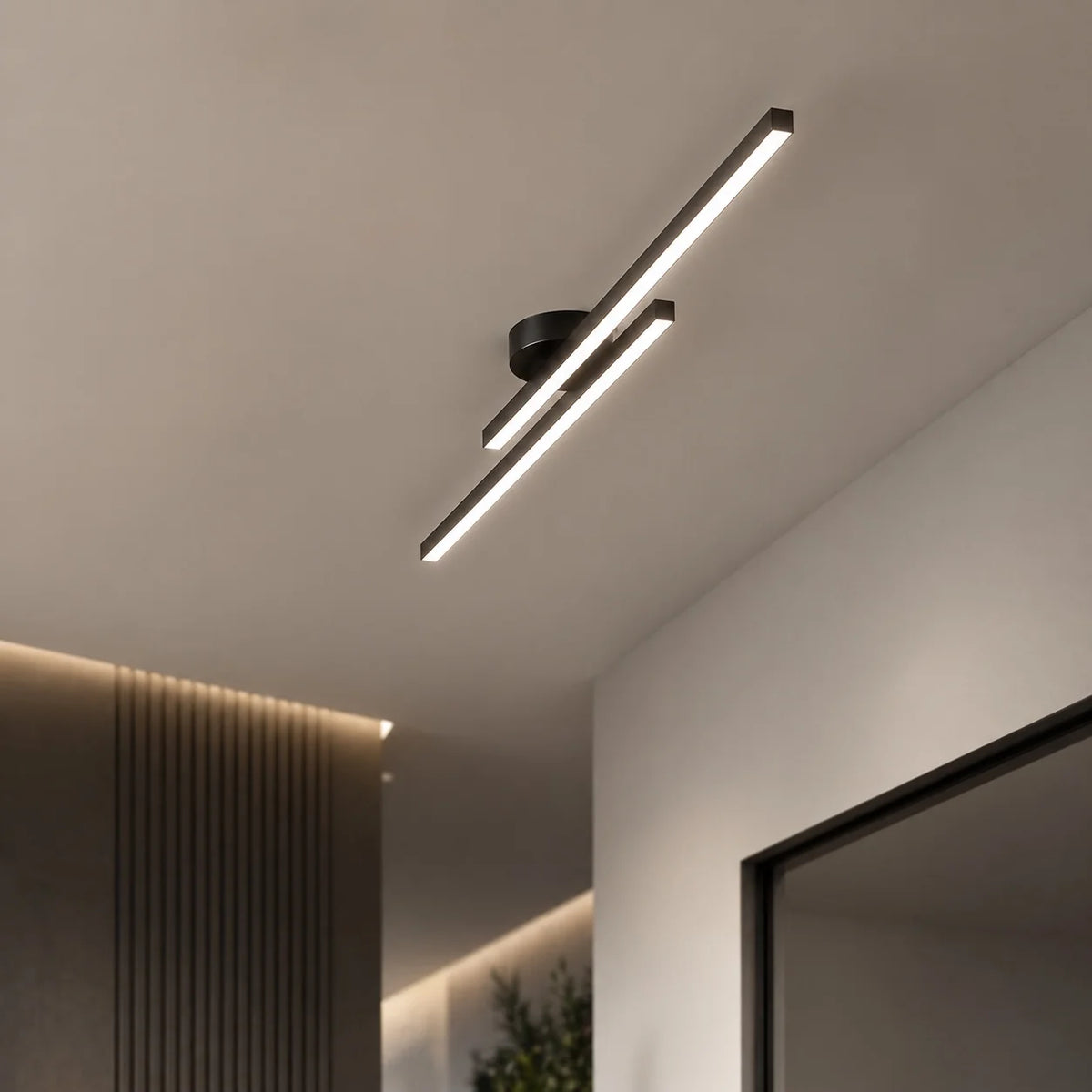 LuxRoyale Modern Linear LED Flush Mount Ceiling Light Fixture - Royale Basic