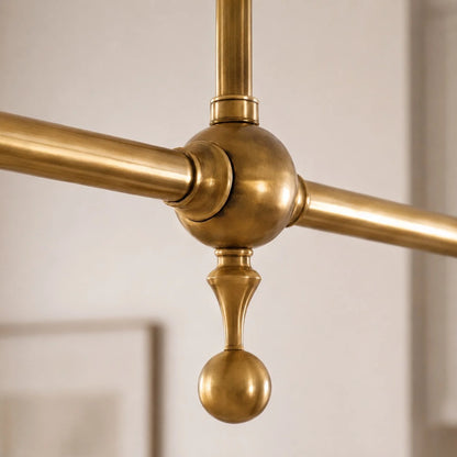 LuxRoyale Modern Linear Pendant Light Kitchen Island Brass Fixture - Royale Basic