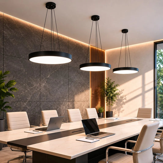 LuxRoyale Modern Round LED Dimmable Pendant Light Fixture - Royale Basic