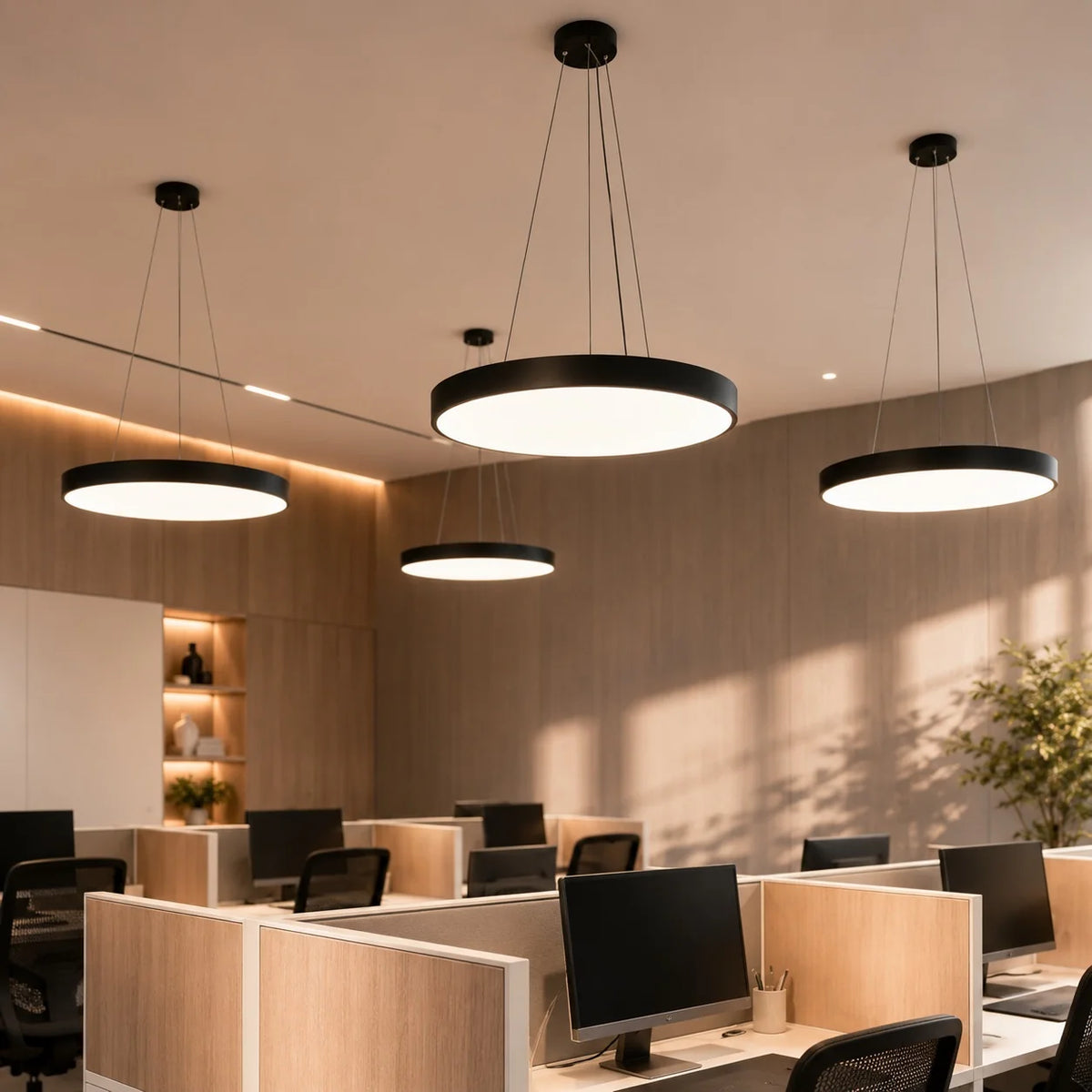 LuxRoyale Modern Round LED Dimmable Pendant Light Fixture - Royale Basic