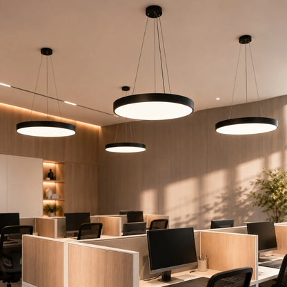 LuxRoyale Modern Round LED Dimmable Pendant Light Fixture - Royale Basic