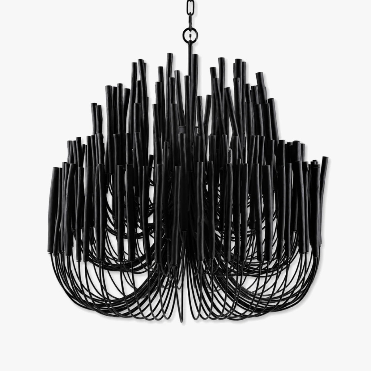 LuxRoyale Modern Rustic Wood Rod Branch Chandelier Hanging Light Fixture - Royale Basic