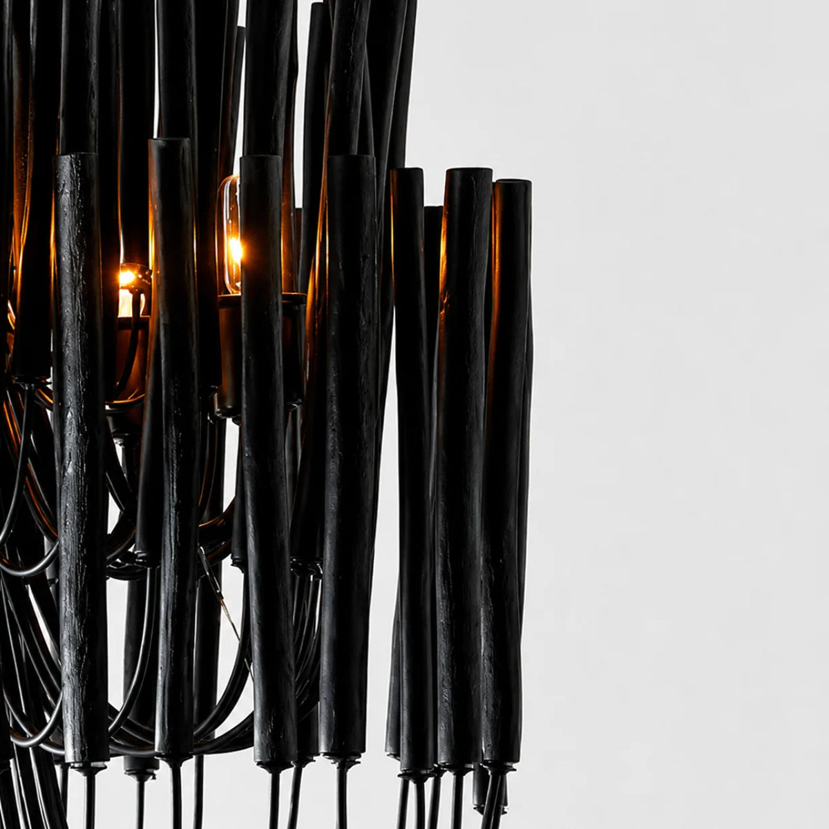 LuxRoyale Modern Rustic Wood Rod Branch Chandelier Hanging Light Fixture - Royale Basic