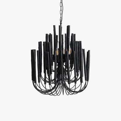 LuxRoyale Modern Rustic Wood Rod Branch Chandelier Hanging Light Fixture - Royale Basic