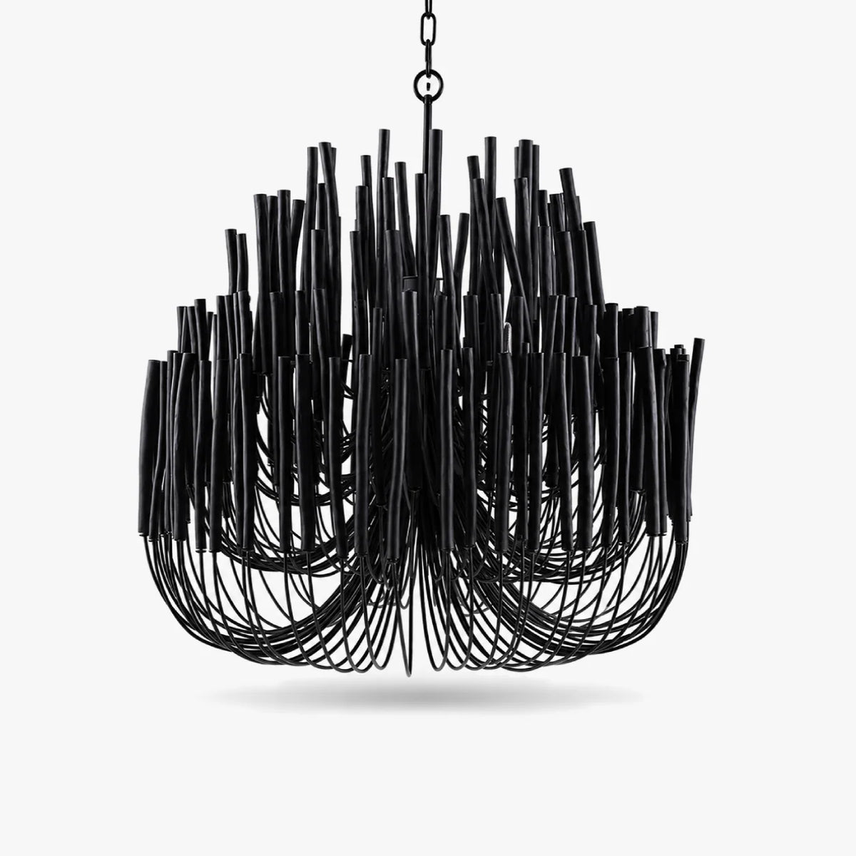 LuxRoyale Modern Rustic Wood Rod Branch Chandelier Hanging Light Fixture - Royale Basic