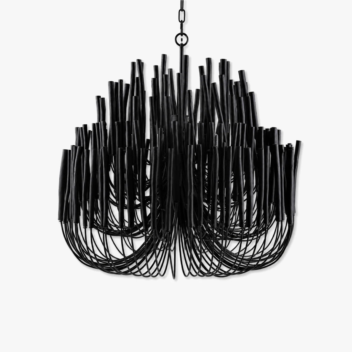 LuxRoyale Modern Rustic Wood Rod Branch Chandelier Hanging Light Fixture - Royale Basic