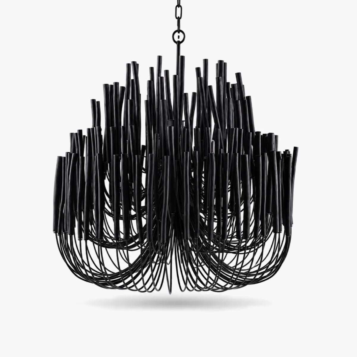 LuxRoyale Modern Rustic Wood Rod Branch Chandelier Hanging Light Fixture - Royale Basic