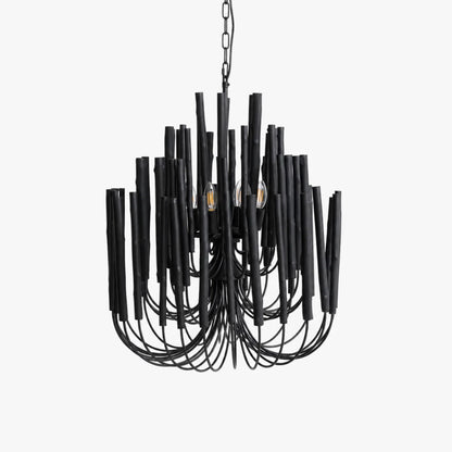 LuxRoyale Modern Rustic Wood Rod Branch Chandelier Hanging Light Fixture - Royale Basic