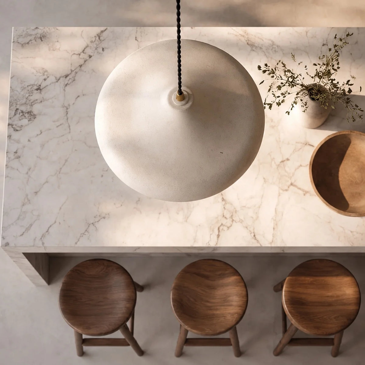 LuxRoyale Modern Sculptural Disc LED Pendant Light Adjustable Suspension - Royale Basic