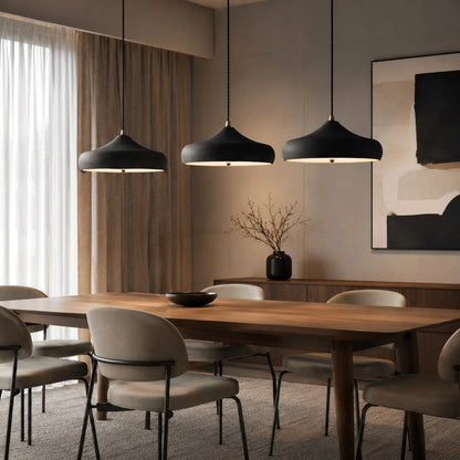 LuxRoyale Modern Sculptural Disc LED Pendant Light Adjustable Suspension - Royale Basic