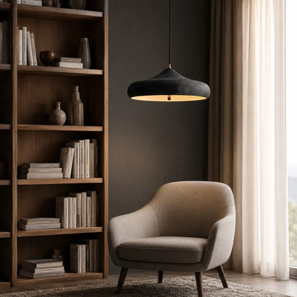 LuxRoyale Modern Sculptural Disc LED Pendant Light Adjustable Suspension - Royale Basic