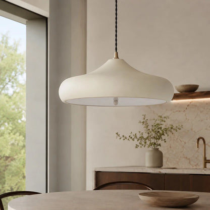 LuxRoyale Modern Sculptural Disc LED Pendant Light Adjustable Suspension - Royale Basic