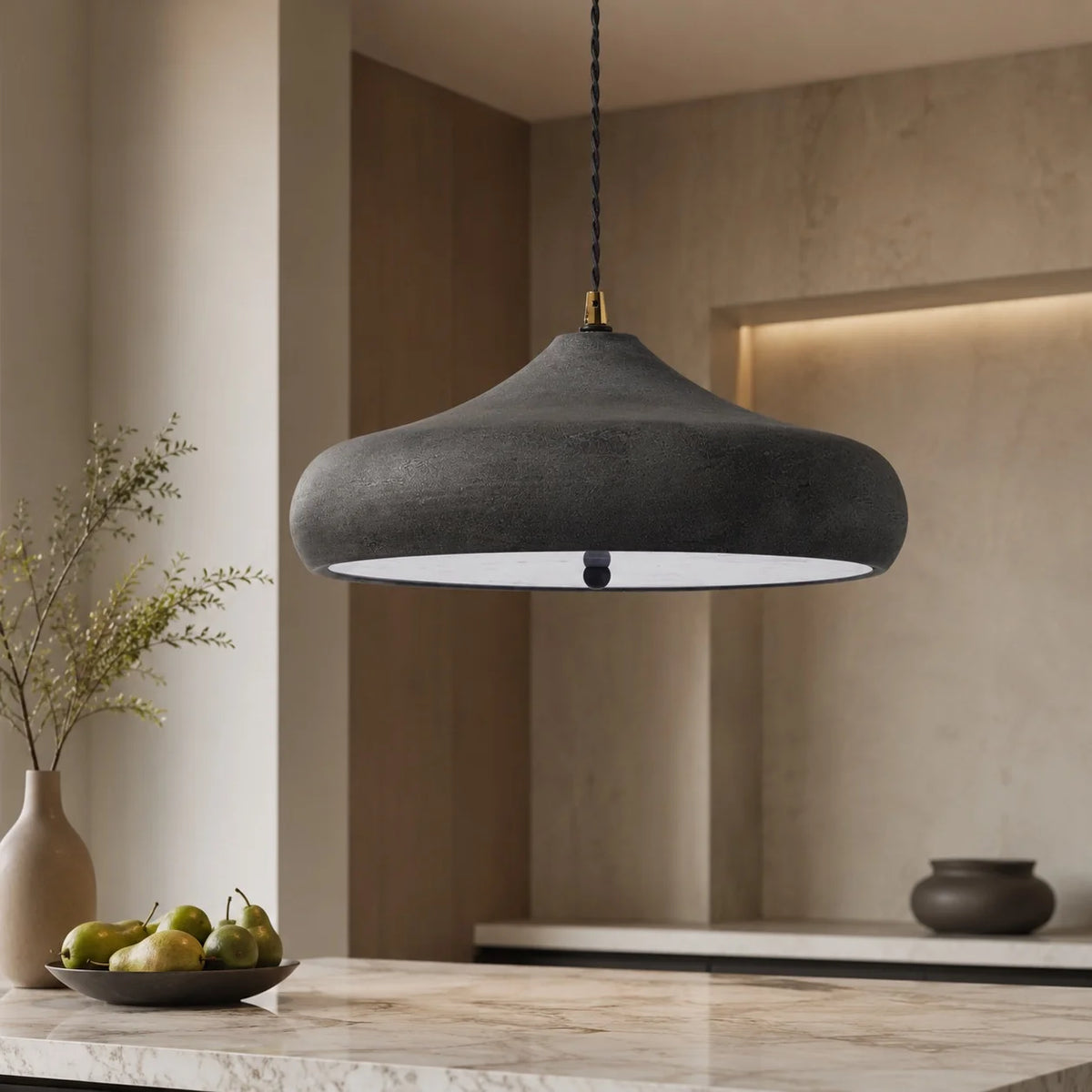 LuxRoyale Modern Sculptural Disc LED Pendant Light Adjustable Suspension - Royale Basic