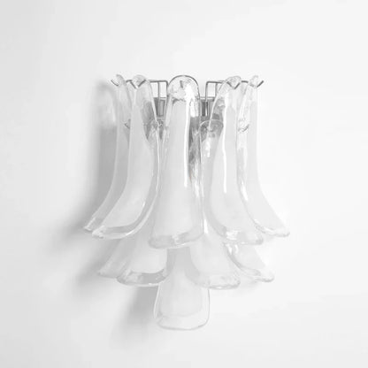 LuxRoyale Murano Glass Petal Wall Sconce Lighting Fixture - Royale Basic