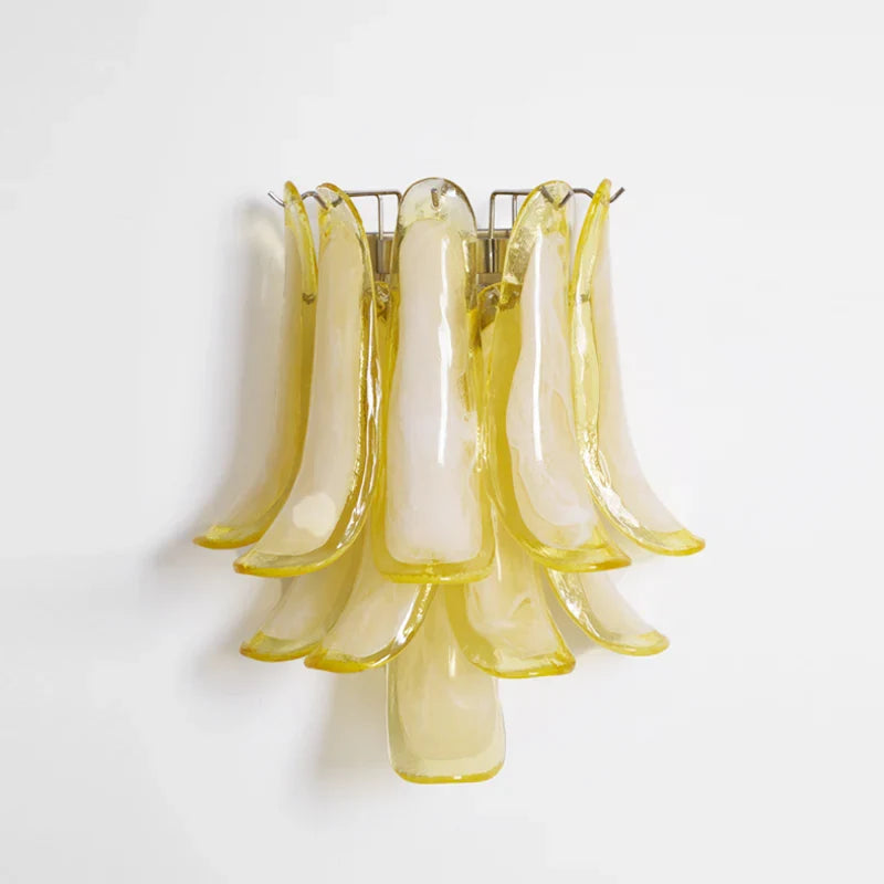LuxRoyale Murano Glass Petal Wall Sconce Lighting Fixture - Royale Basic