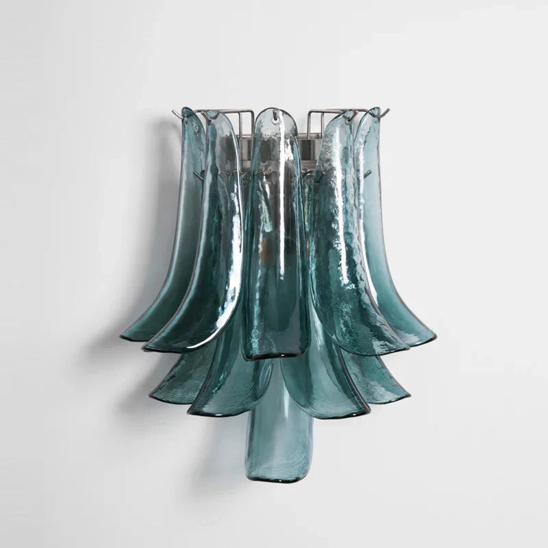 LuxRoyale Murano Glass Petal Wall Sconce Lighting Fixture - Royale Basic