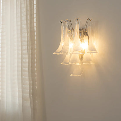 LuxRoyale Murano Glass Petal Wall Sconce Lighting Fixture - Royale Basic