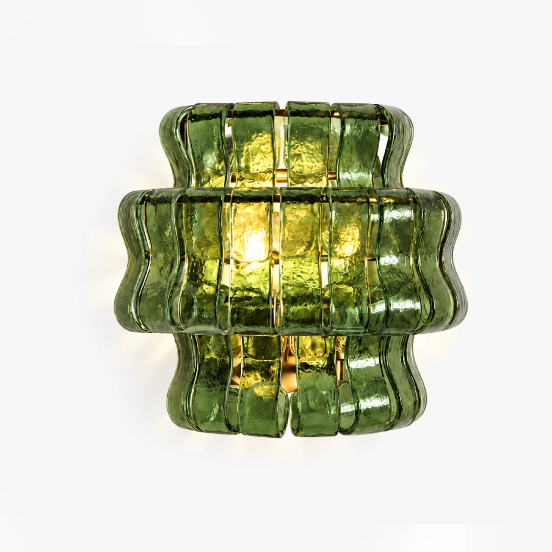 LuxRoyale Murano Glass Wall Lamp Rippled Ribbon Sconce Light - Royale Basic