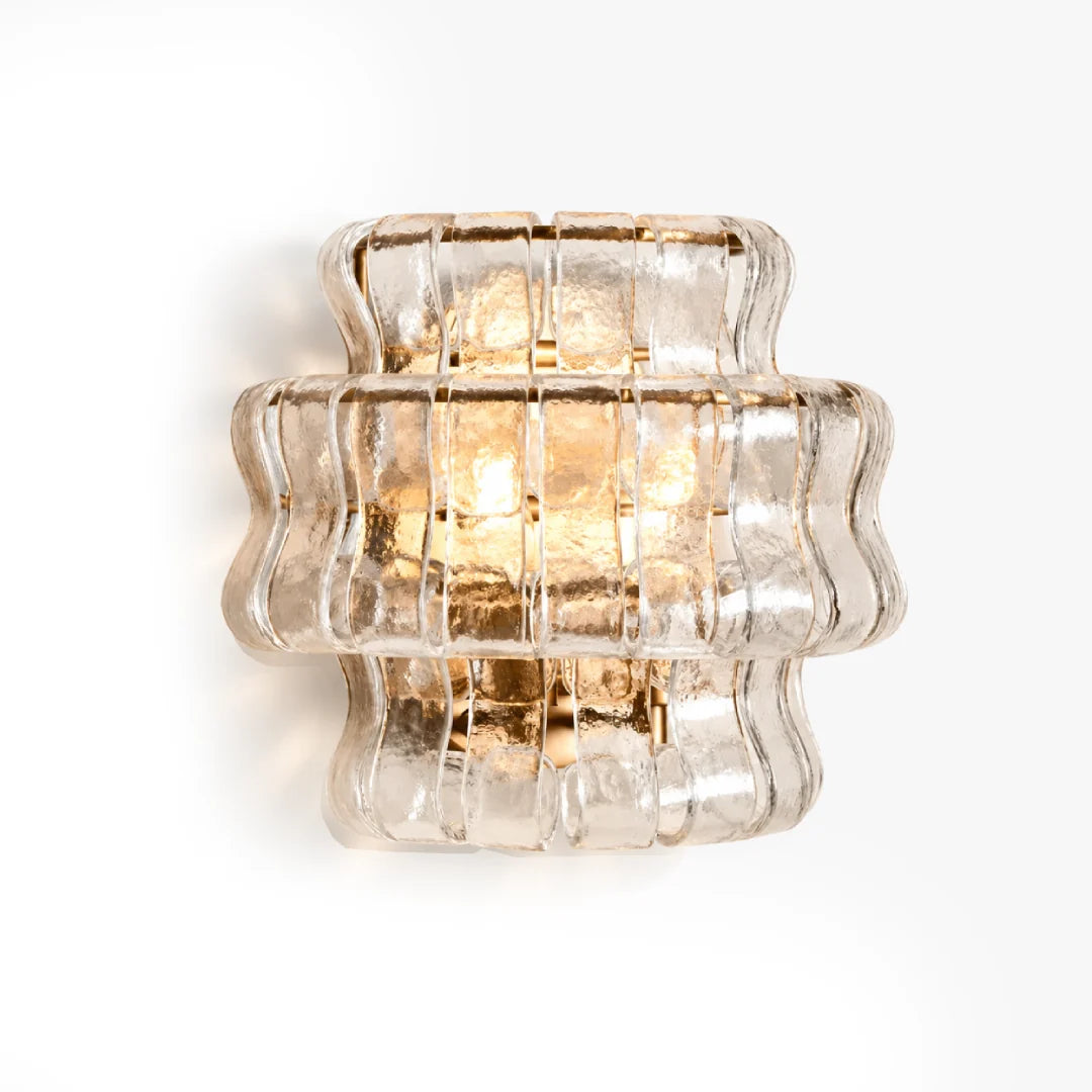LuxRoyale Murano Glass Wall Lamp Rippled Ribbon Sconce Light - Royale Basic