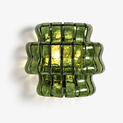 LuxRoyale Murano Glass Wall Lamp Rippled Ribbon Sconce Light - Royale Basic