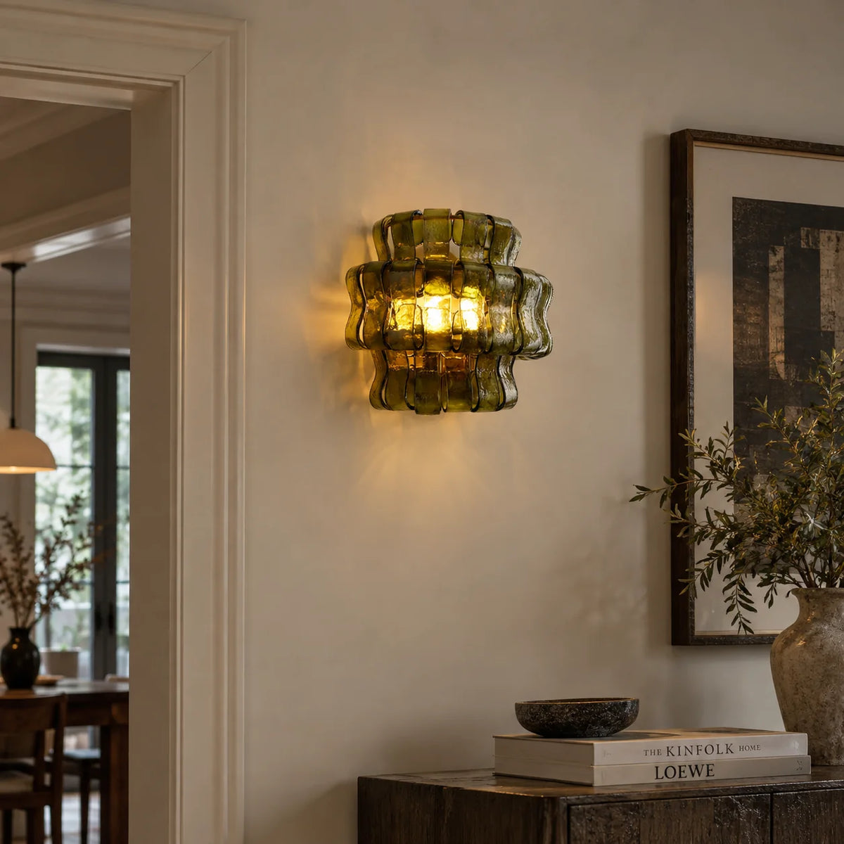 LuxRoyale Murano Glass Wall Lamp Rippled Ribbon Sconce Light - Royale Basic