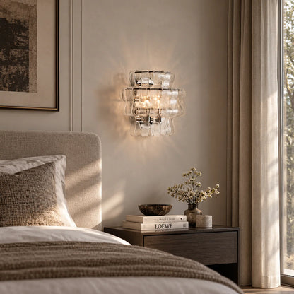 LuxRoyale Murano Glass Wall Lamp Rippled Ribbon Sconce Light - Royale Basic