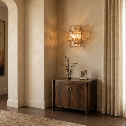 LuxRoyale Murano Glass Wall Lamp Rippled Ribbon Sconce Light - Royale Basic