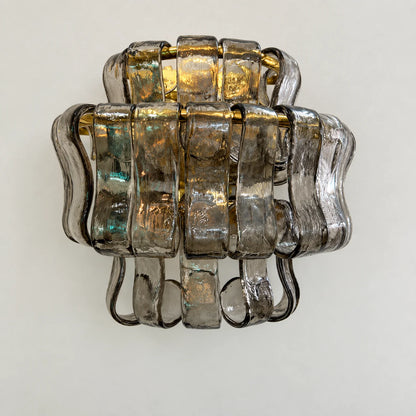 LuxRoyale Murano Glass Wall Lamp Rippled Ribbon Sconce Light - Royale Basic
