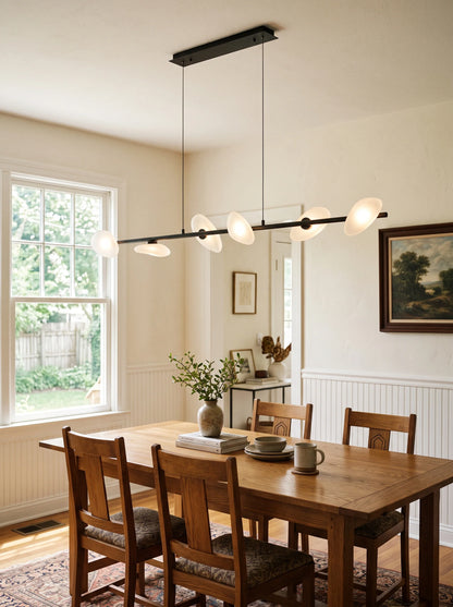 LuxRoyale Pebble Glass Linear Chandelier LED Modern Island Pendant Light - Royale Basic