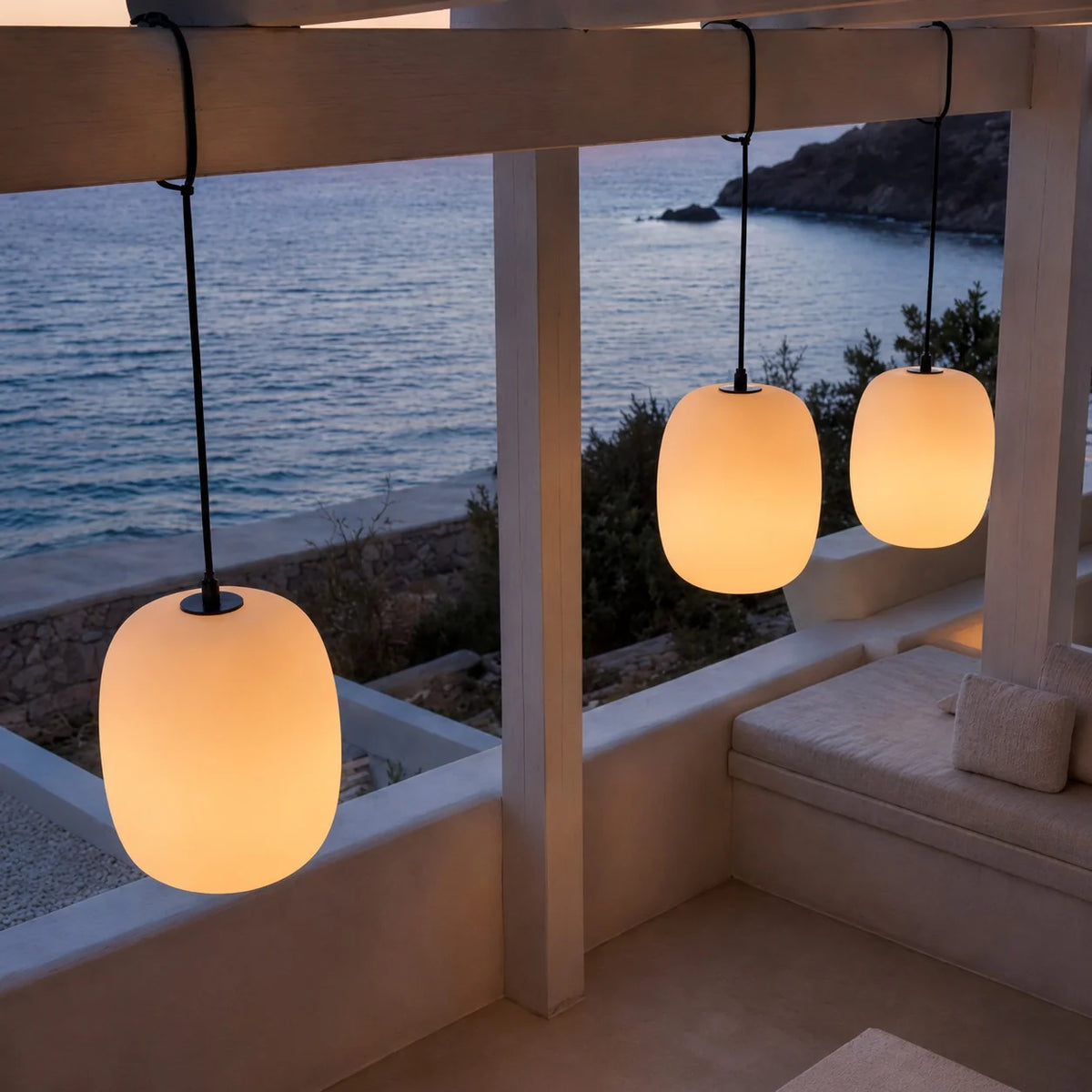 LuxRoyale Waterproof LED Outdoor Hanging Pendant Light Fixture For Porch And Patio - Royale Basic