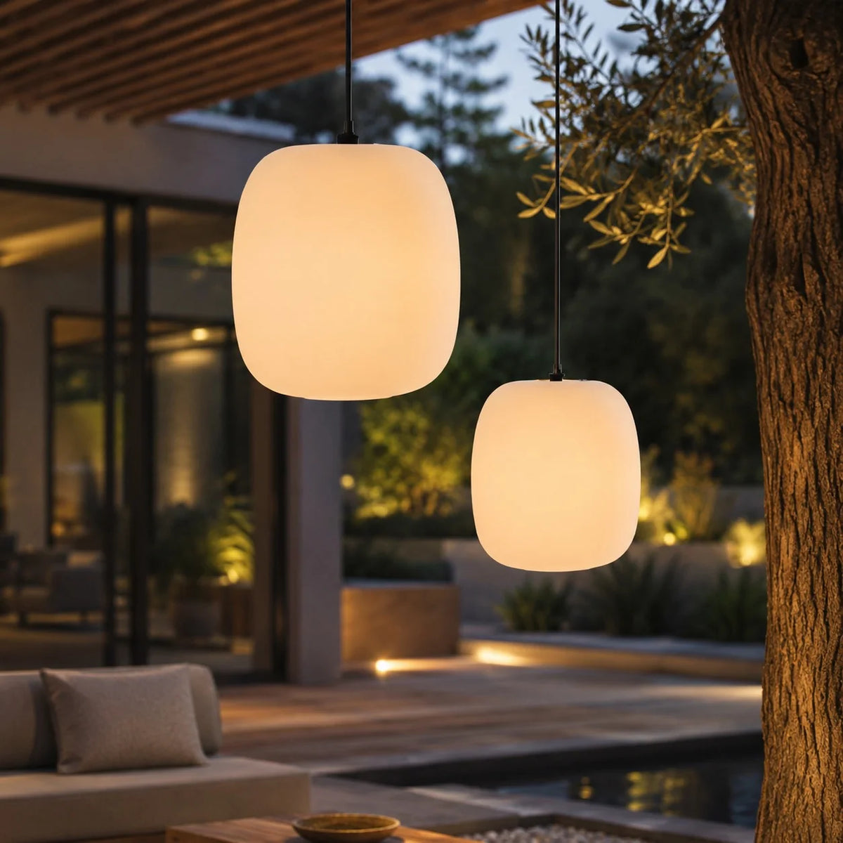 LuxRoyale Waterproof LED Outdoor Hanging Pendant Light Fixture For Porch And Patio - Royale Basic