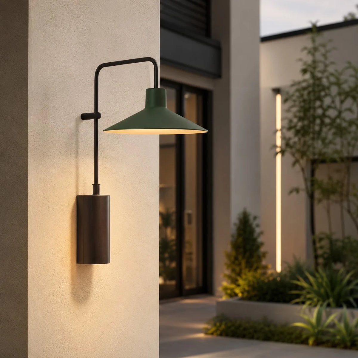 LuxRoyale Waterproof Modern Outdoor LED Wall Sconce Light Metal Cone Design - Royale Basic