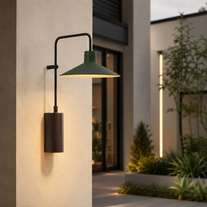 LuxRoyale Waterproof Modern Outdoor LED Wall Sconce Light Metal Cone Design - Royale Basic