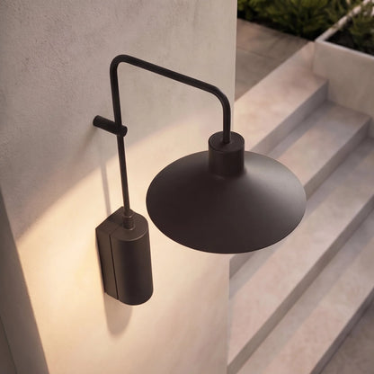 LuxRoyale Waterproof Modern Outdoor LED Wall Sconce Light Metal Cone Design - Royale Basic