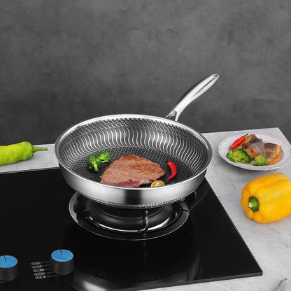 Royallure Tri-Ply 316 Stainless Steel Frying Pan Honeycomb Skillet for All Stoves