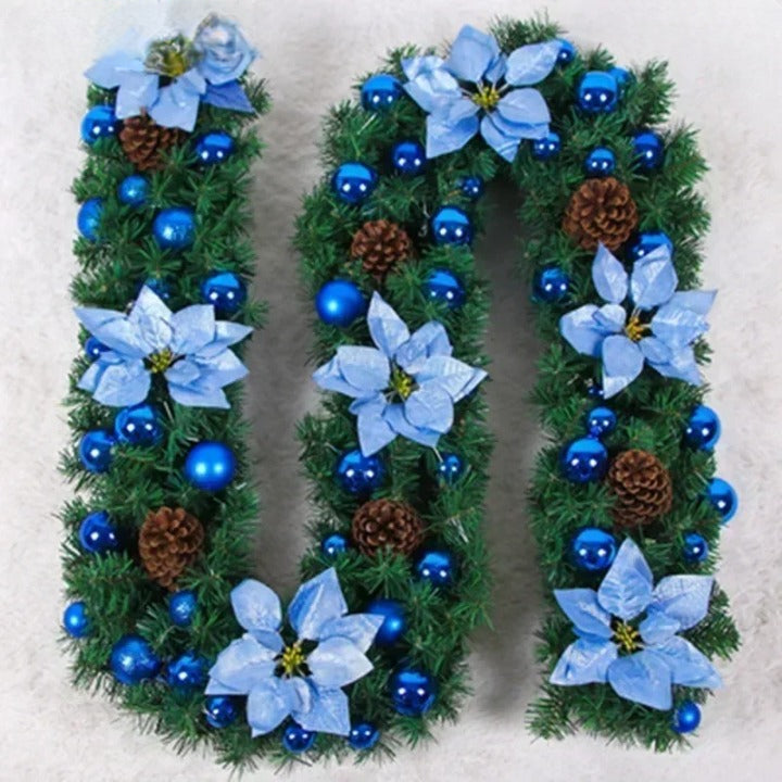 Royallure LED Rattan Christmas Garland – 2.7M Artificial Wreath for Home & Party Decor