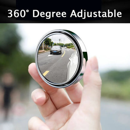 RoyaleGlow Car Convex Blind Spot Mirror 360° Adjustable View