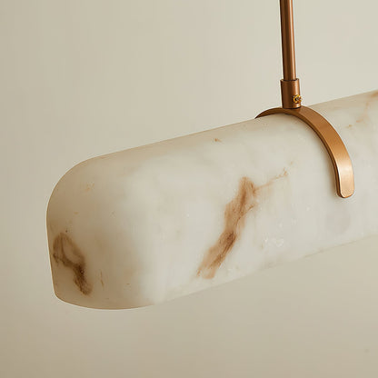 Royelux Modern Linear Pendant Light Veined White Glass Island Chandelier