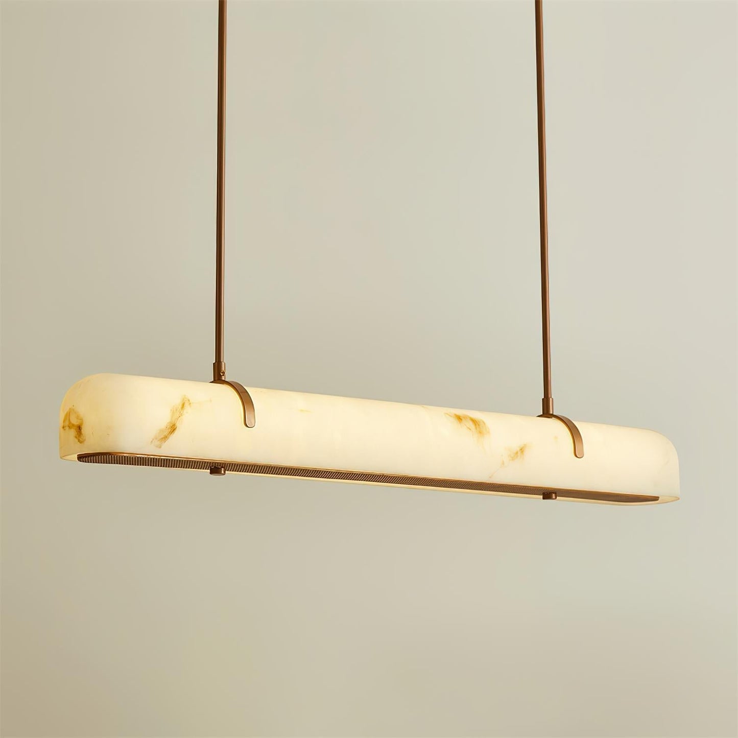 Royelux Modern Linear Pendant Light Veined White Glass Island Chandelier