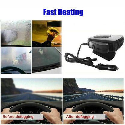 RoyaleGlow Car Heater 150W 300W 12V Ceramic Car Fan Heater