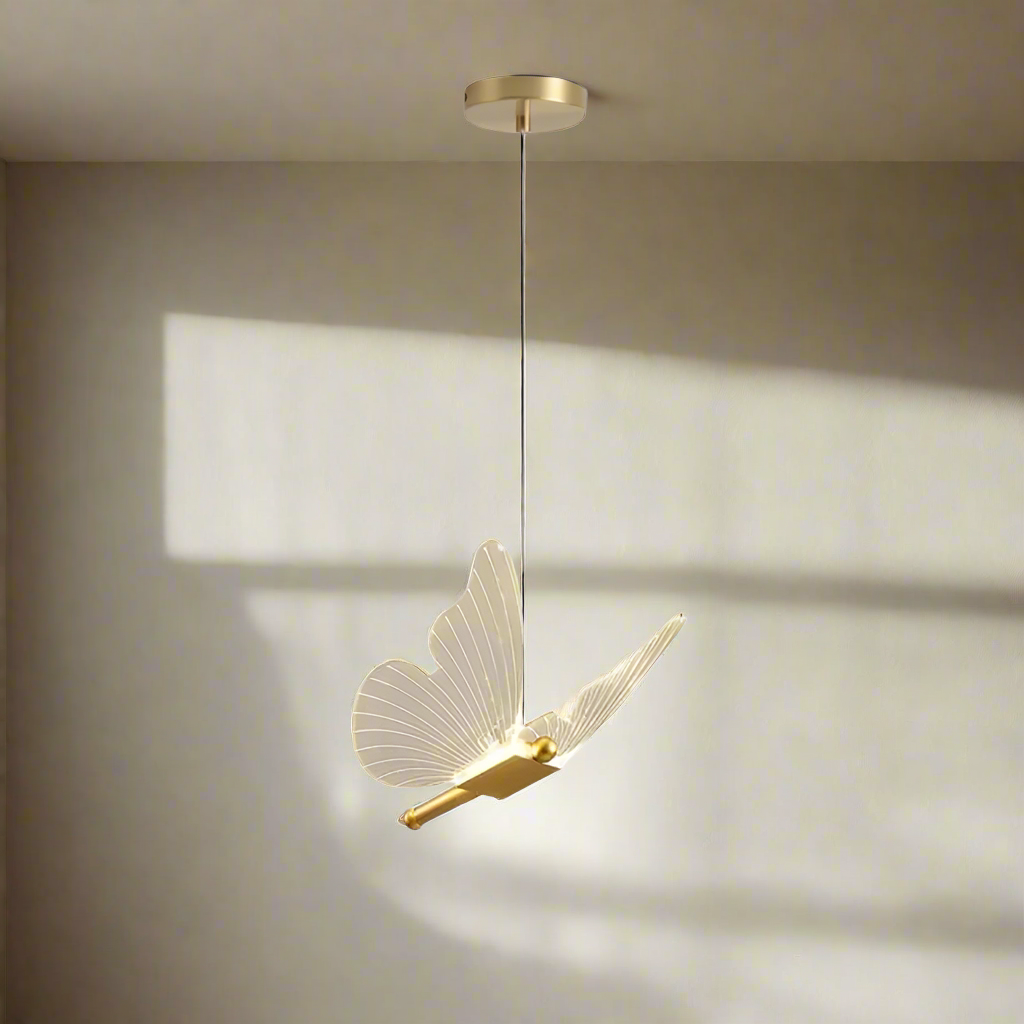 Royallure Butterfly Pendant Hanging Light Lamp Chandelier - Golden mini 200cm*15cm*18cm / Warm light