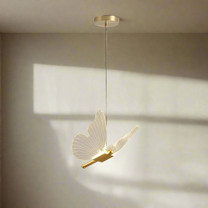 Royallure Butterfly Pendant Hanging Light Lamp Chandelier - Golden mini 200cm*15cm*18cm / Warm light